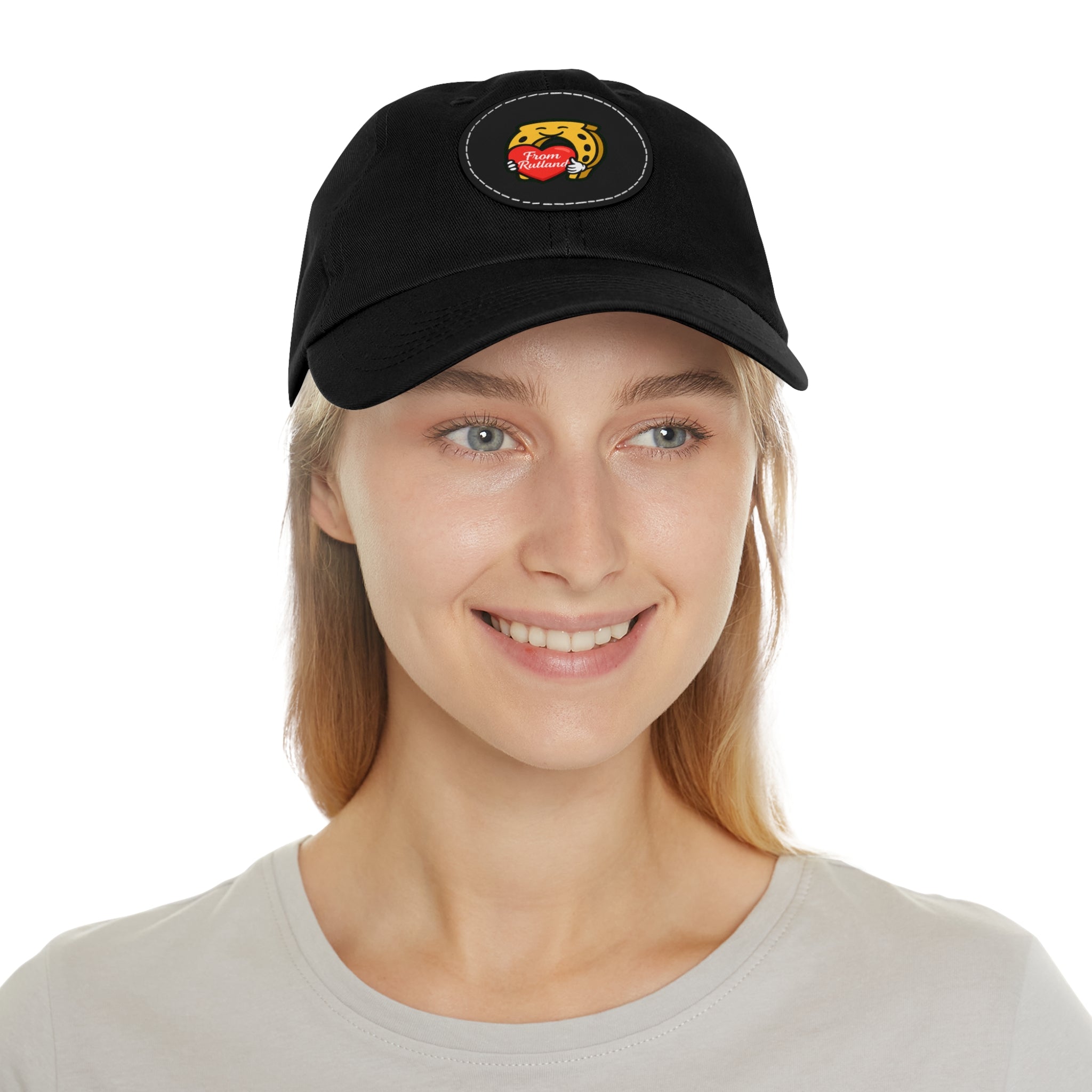 Heart & Horseshoe Cap with Leather Patch (Round)