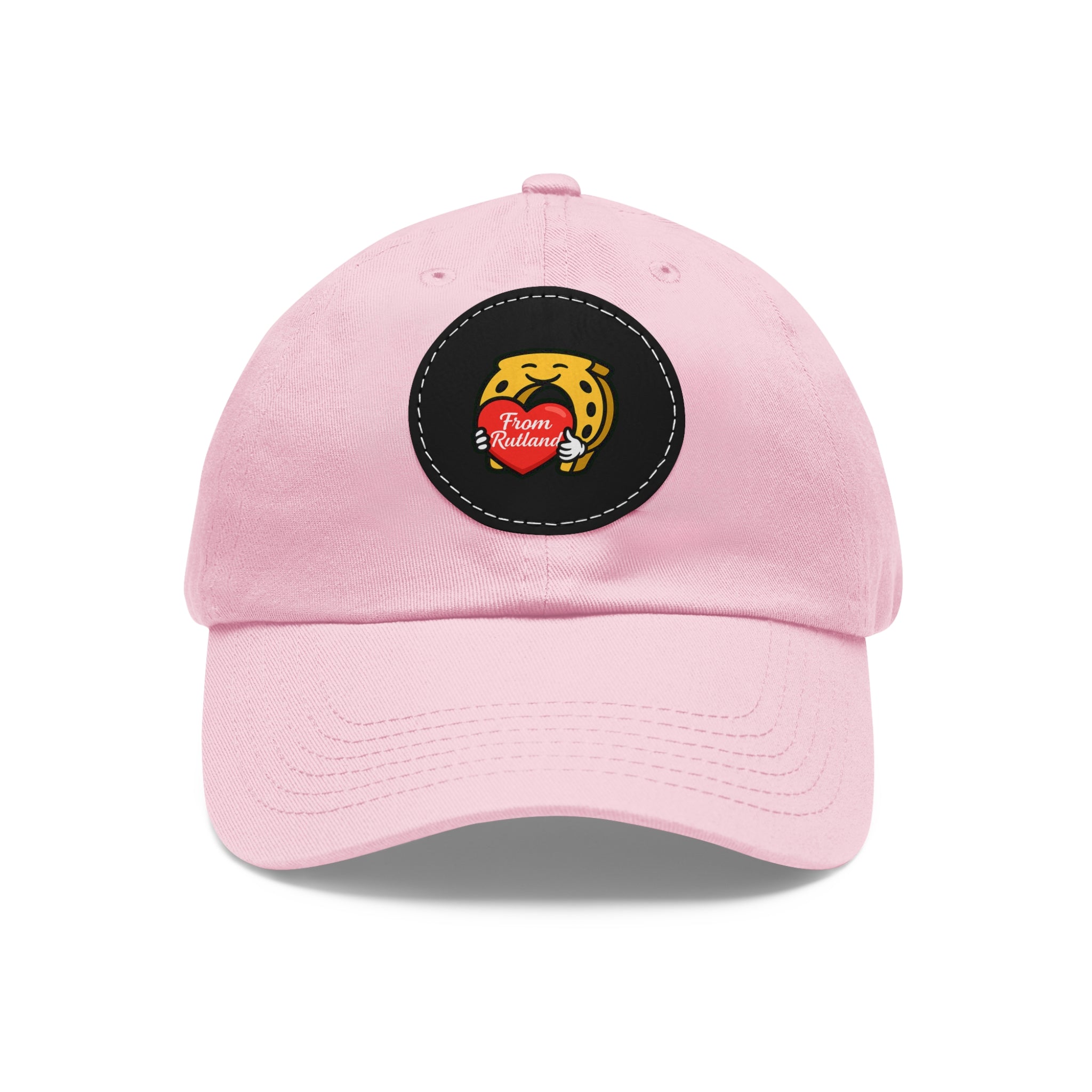 Dad Hat with Leather Patch (Round)