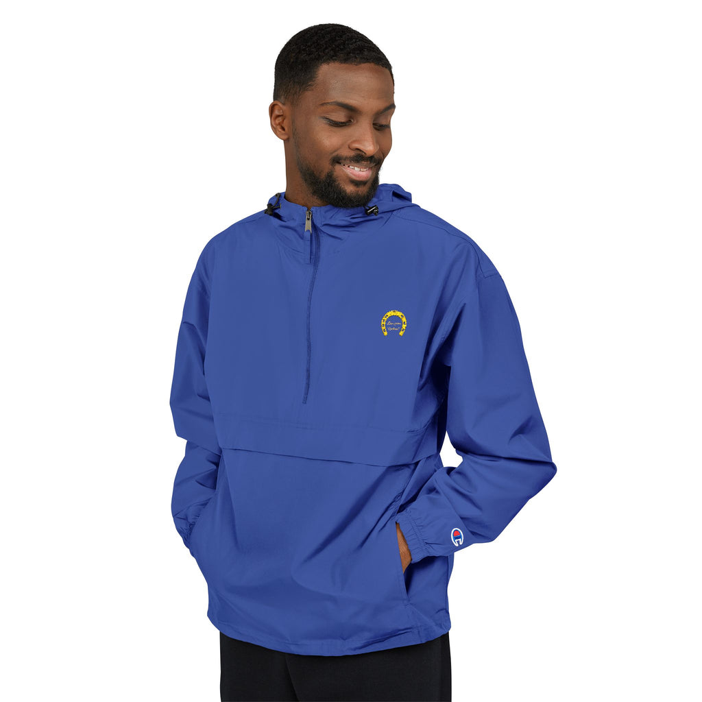 Classic Logo Champion Outdoor Anorak Jacket - Lightweight Rain Gear, Packable Windbreaker