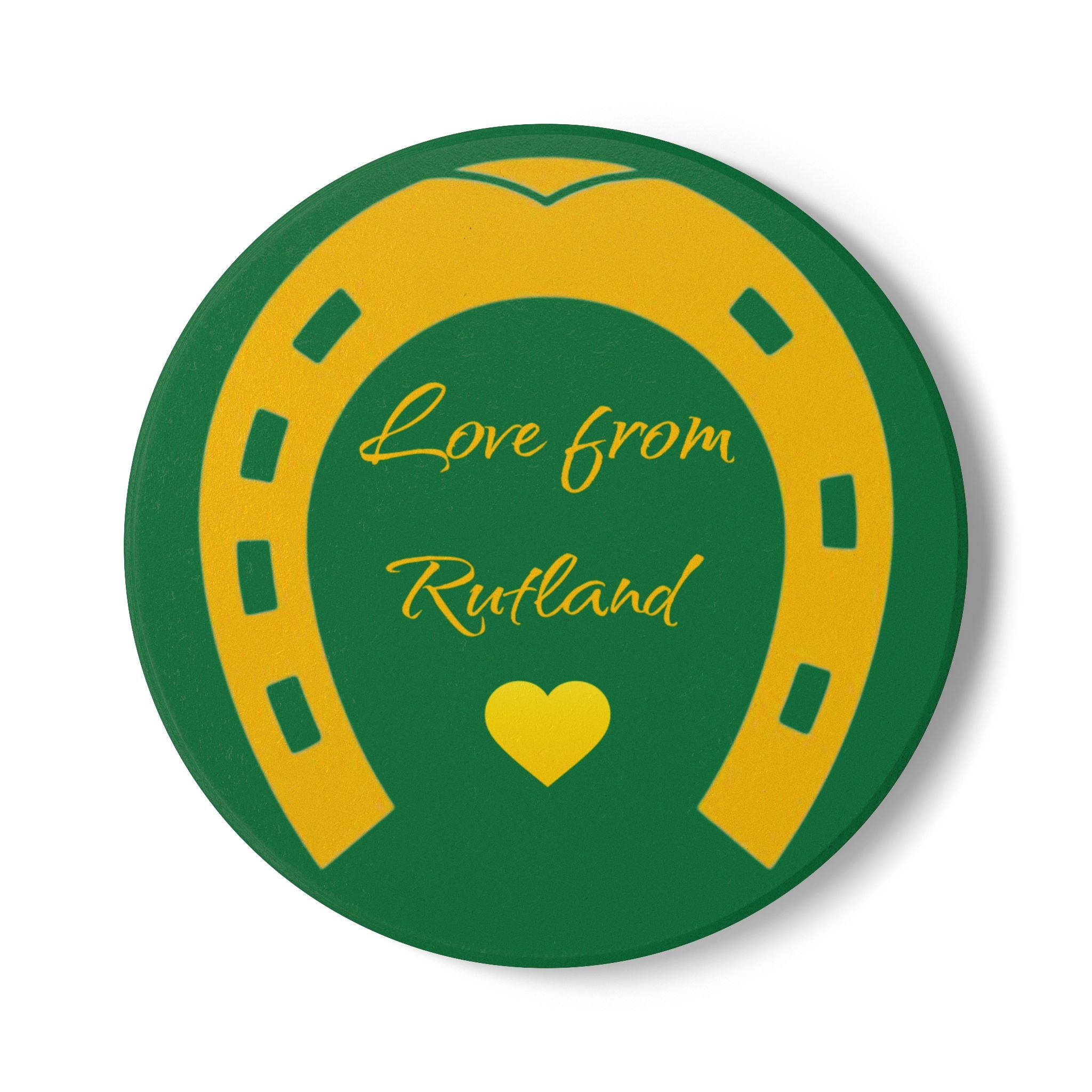 Heart & Horseshoe Ceramic Coaster