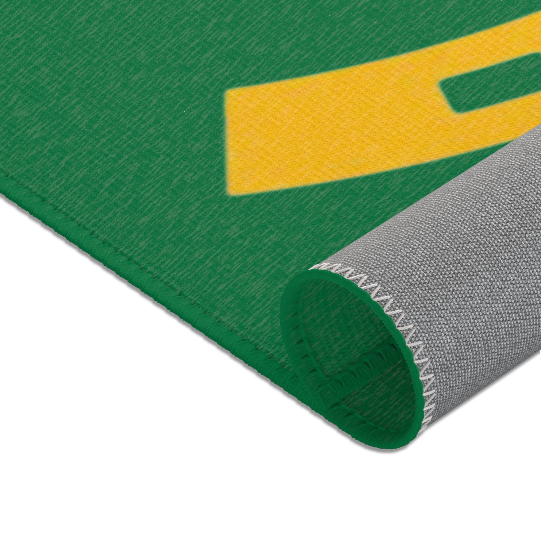 Classic Logo Area Rug - 'Love from Rutland' Accent Rug (Green & Gold)