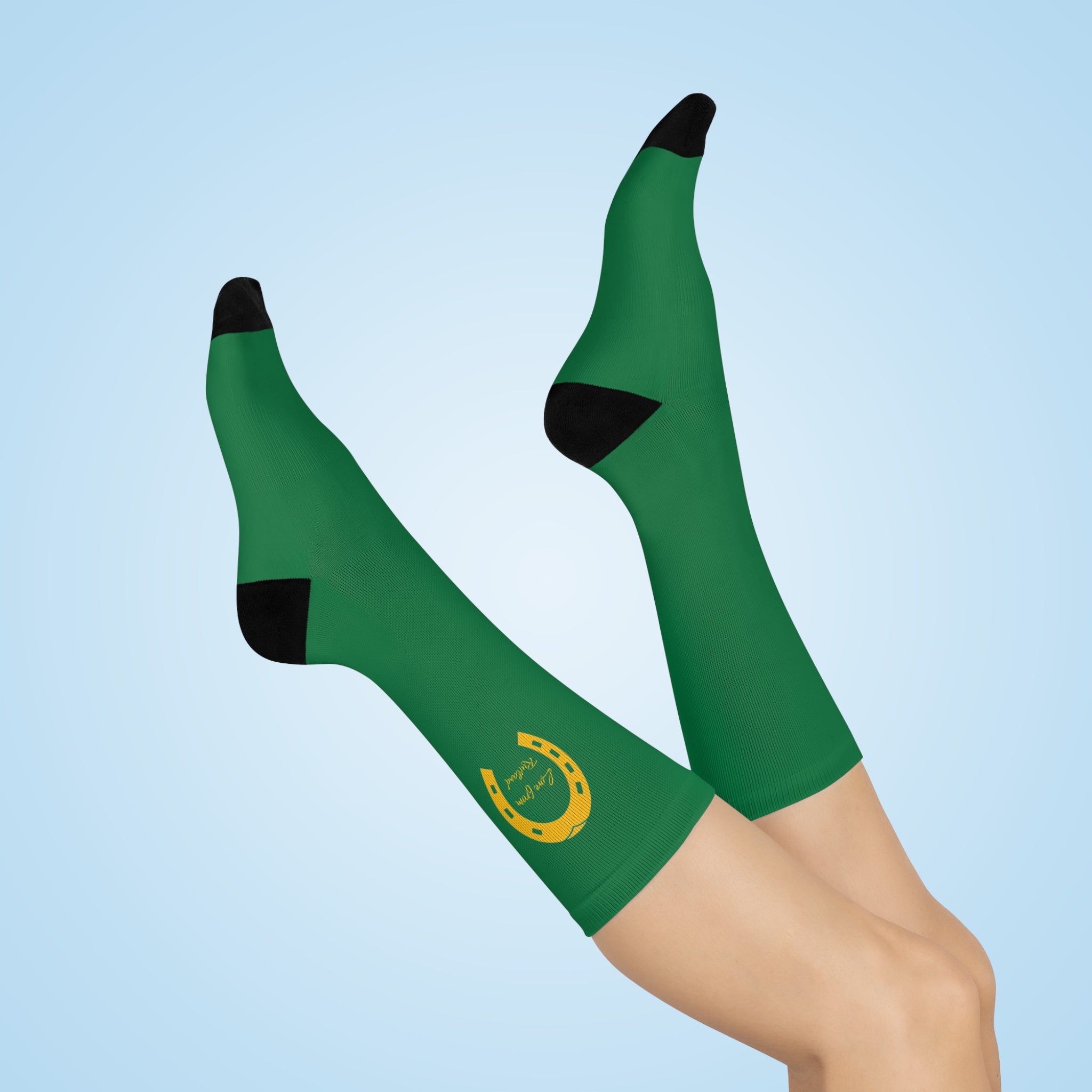 Classic Logo Love From Rutland Cushioned Crew Socks - Green
