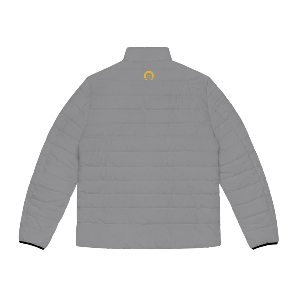 Classic Logo Grey Quilted Puffer Jacket — Men's Outerwear