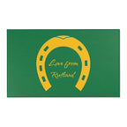 Classic Logo Area Rug - 'Love from Rutland' Accent Rug (Green & Gold)