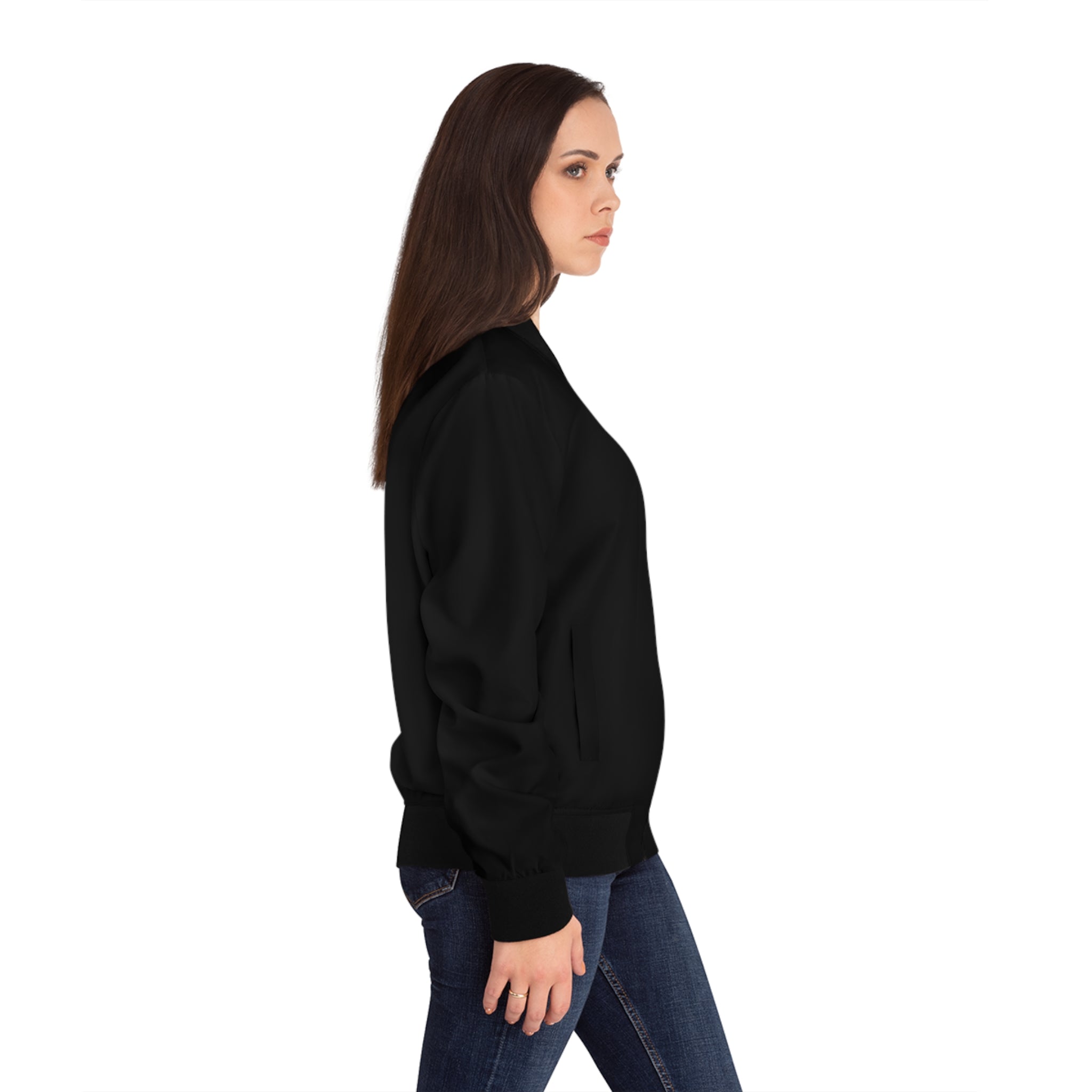 Classic Logo Women's Bomber Jacket - Black