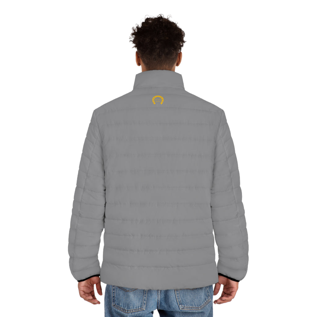 Classic Logo Grey Quilted Puffer Jacket — Men's Outerwear