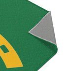 Classic Logo Area Rug - 'Love from Rutland' Accent Rug (Green & Gold)