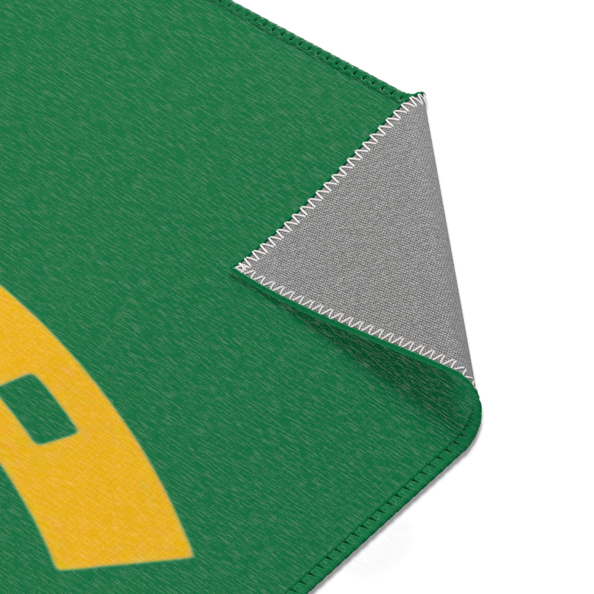 Classic Logo Area Rug - 'Love from Rutland' Accent Rug (Green & Gold)