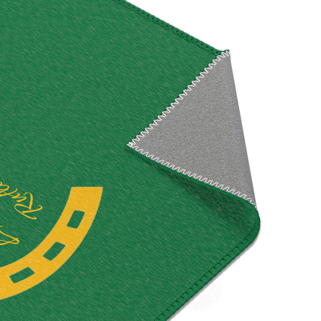 Classic Logo Area Rug - 'Love from Rutland' Accent Rug (Green & Gold)
