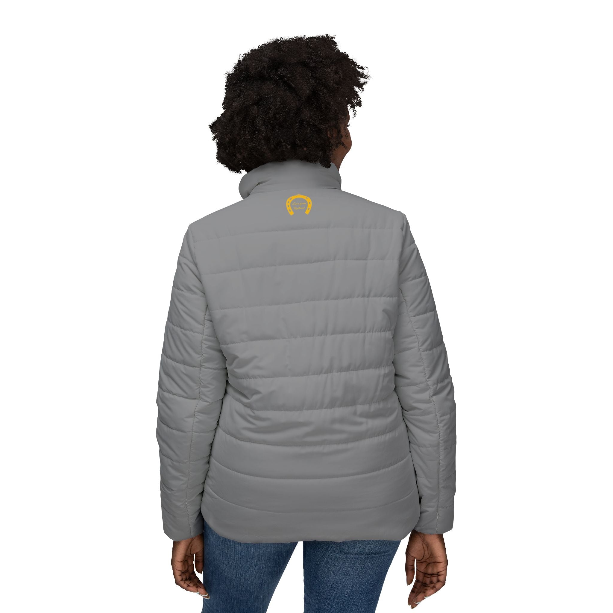 Classic Logo Love From Rutland Cozy Women's Puffer Jacket - Grey