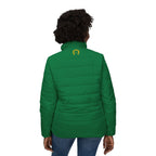 Classic Logo Love From Rutland Cozy Women's Puffer Jacket - Green