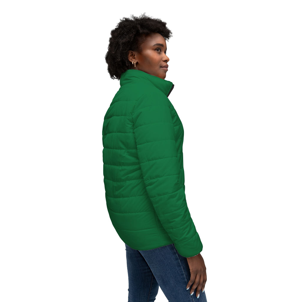 Classic Logo Love From Rutland Cozy Women's Puffer Jacket - Green