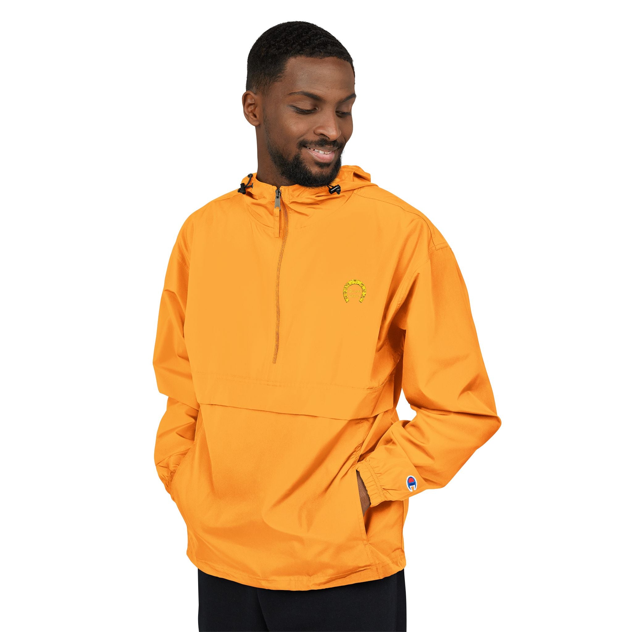Classic Logo Champion Outdoor Anorak Jacket - Lightweight Rain Gear, Packable Windbreaker