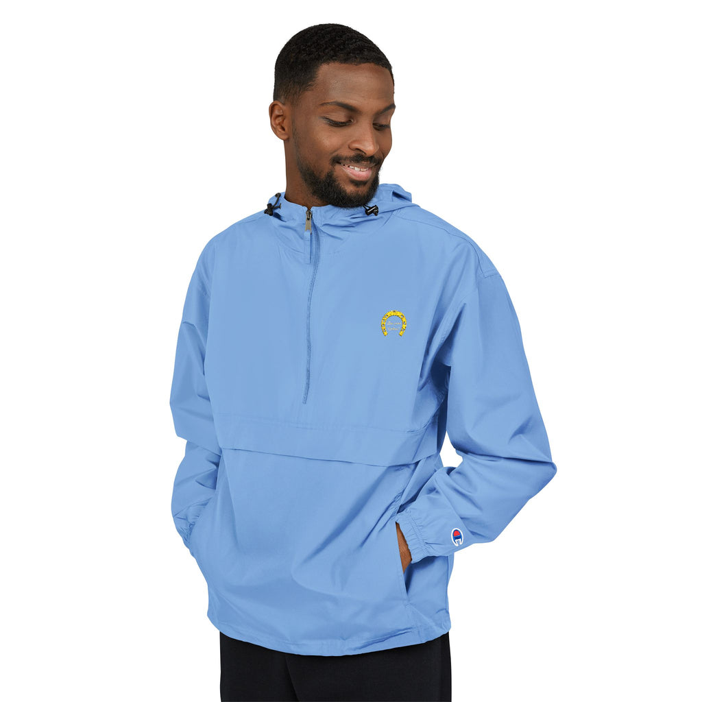 Classic Logo Champion Outdoor Anorak Jacket - Lightweight Rain Gear, Packable Windbreaker