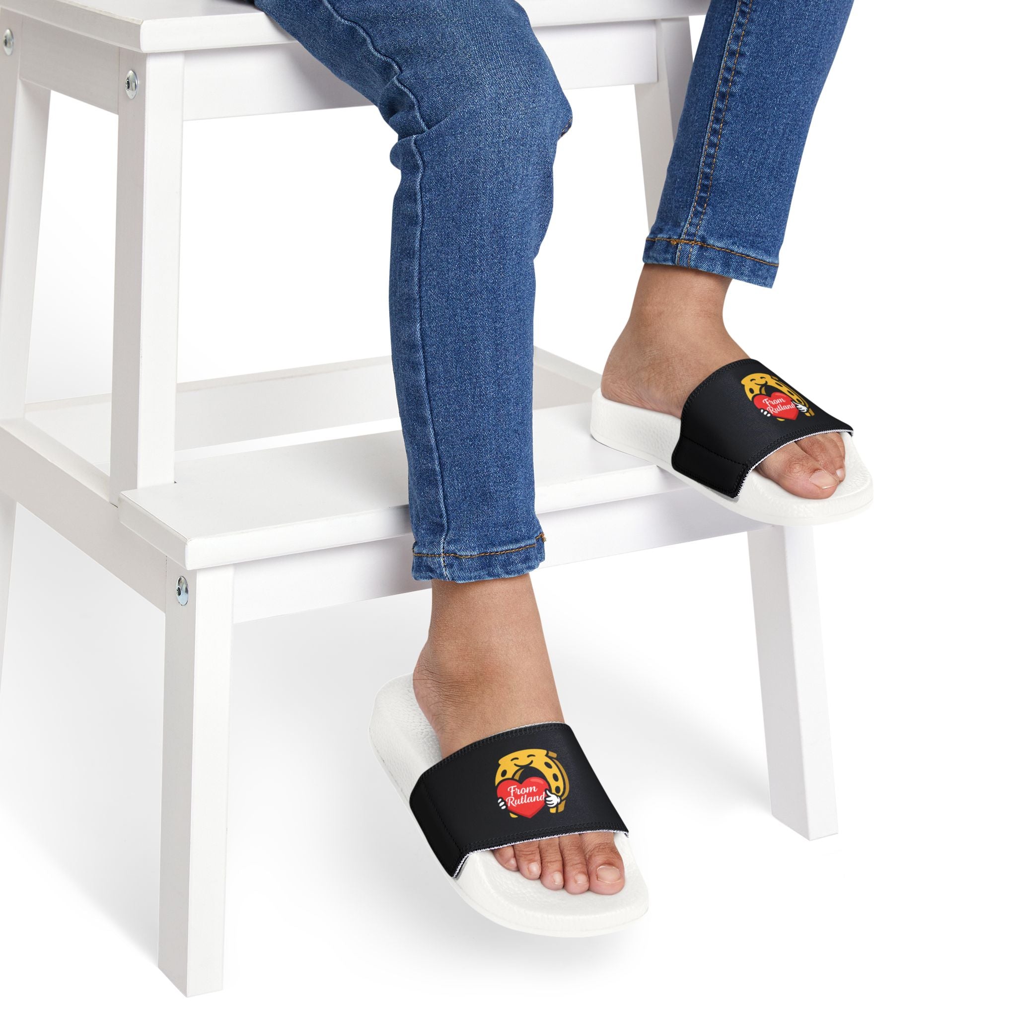 Heart & Horseshoe Youth Removable-Strap Slider Sandals