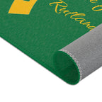 Classic Logo Area Rug - 'Love from Rutland' Accent Rug (Green & Gold)