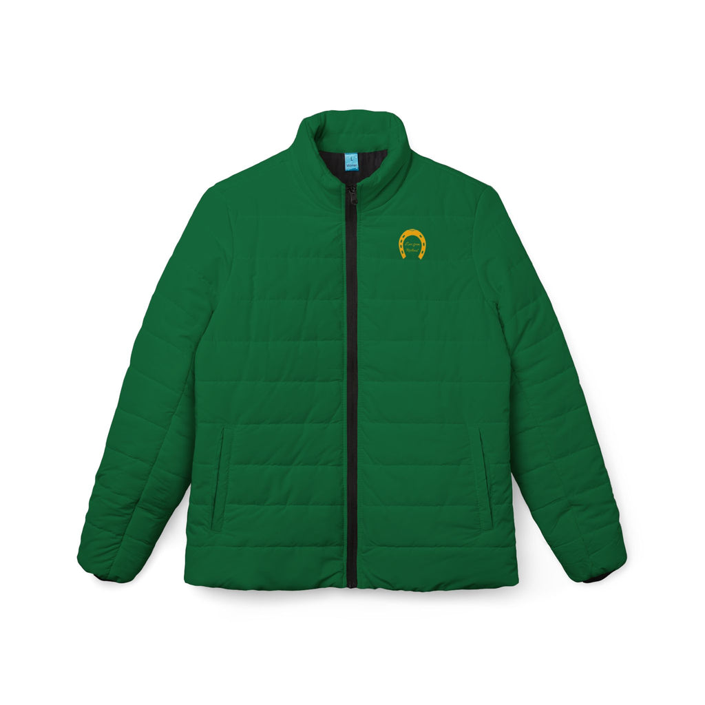 Classic Logo Love From Rutland Cozy Women's Puffer Jacket - Green