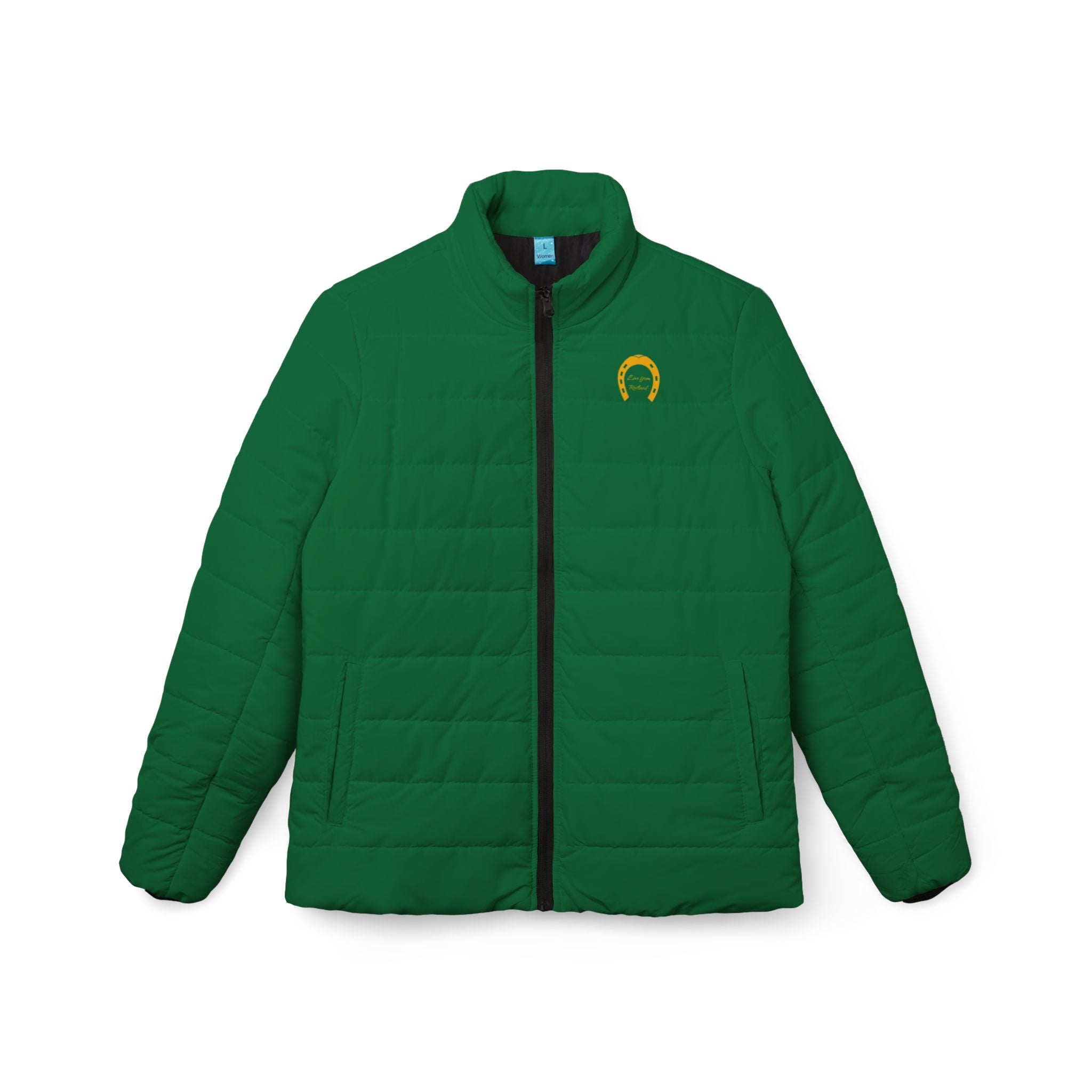 Classic Logo Love From Rutland Cozy Women's Puffer Jacket - Green
