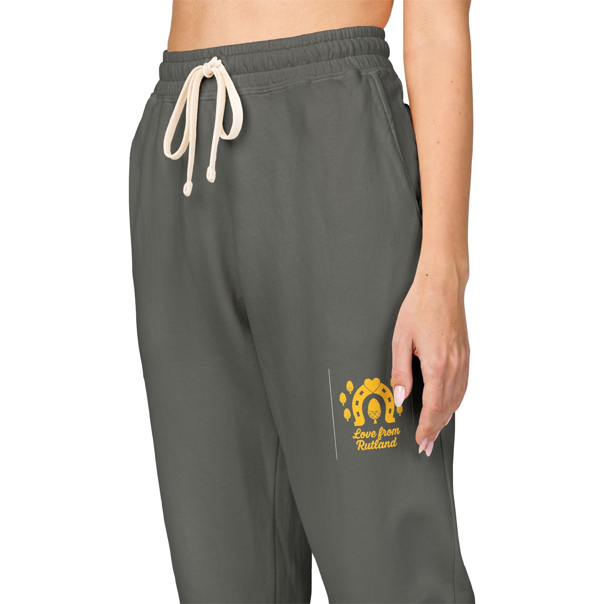 Classic Logo Cozy Garment-Dyed Sweatpants | Unisex Fleece Lounge Pants