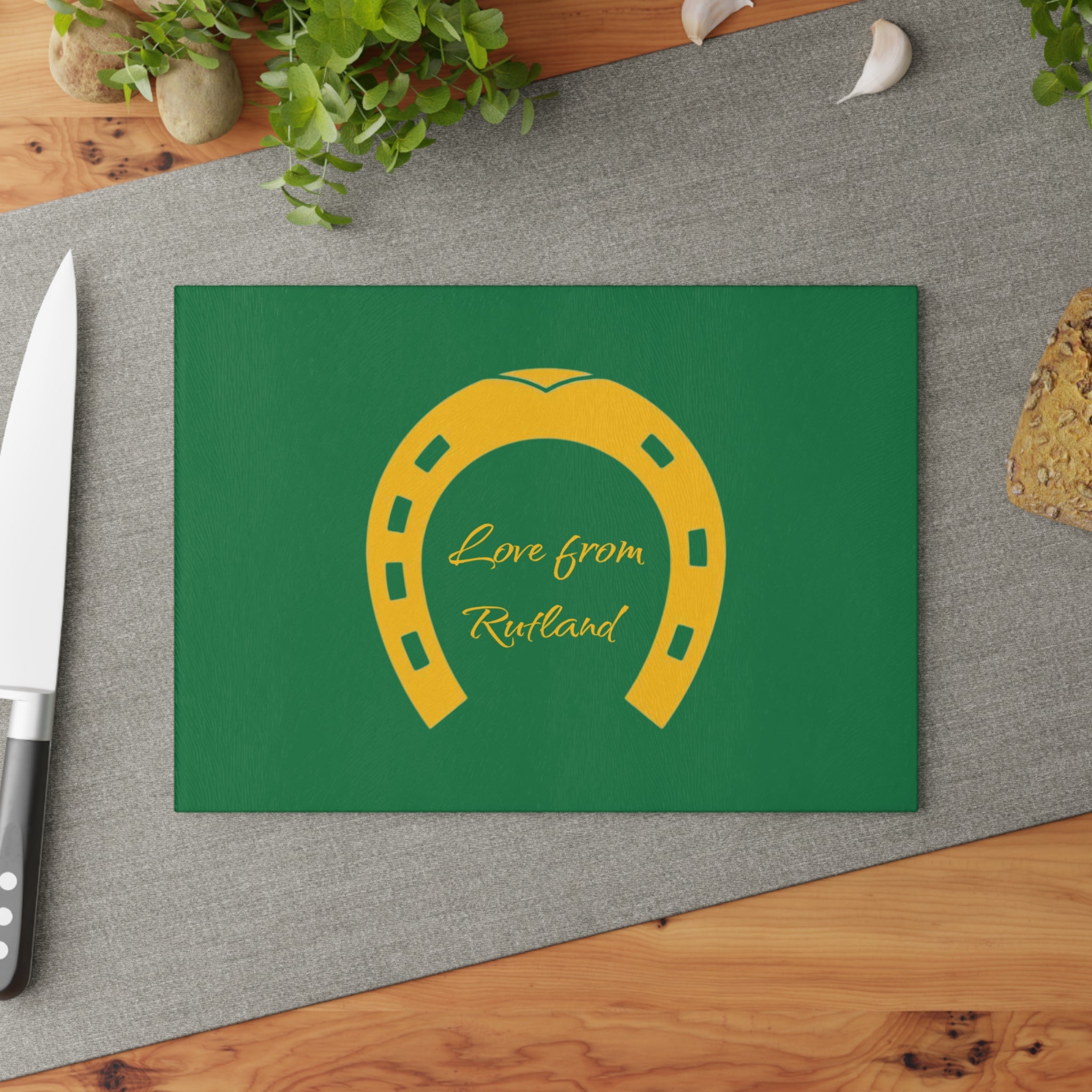 Classic Logo Green Glass Chopping Board —  Kitchen Serving/Cutting Board