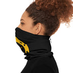 Classic Logo Cozy Winter Neck Gaiter with Drawstring - Black