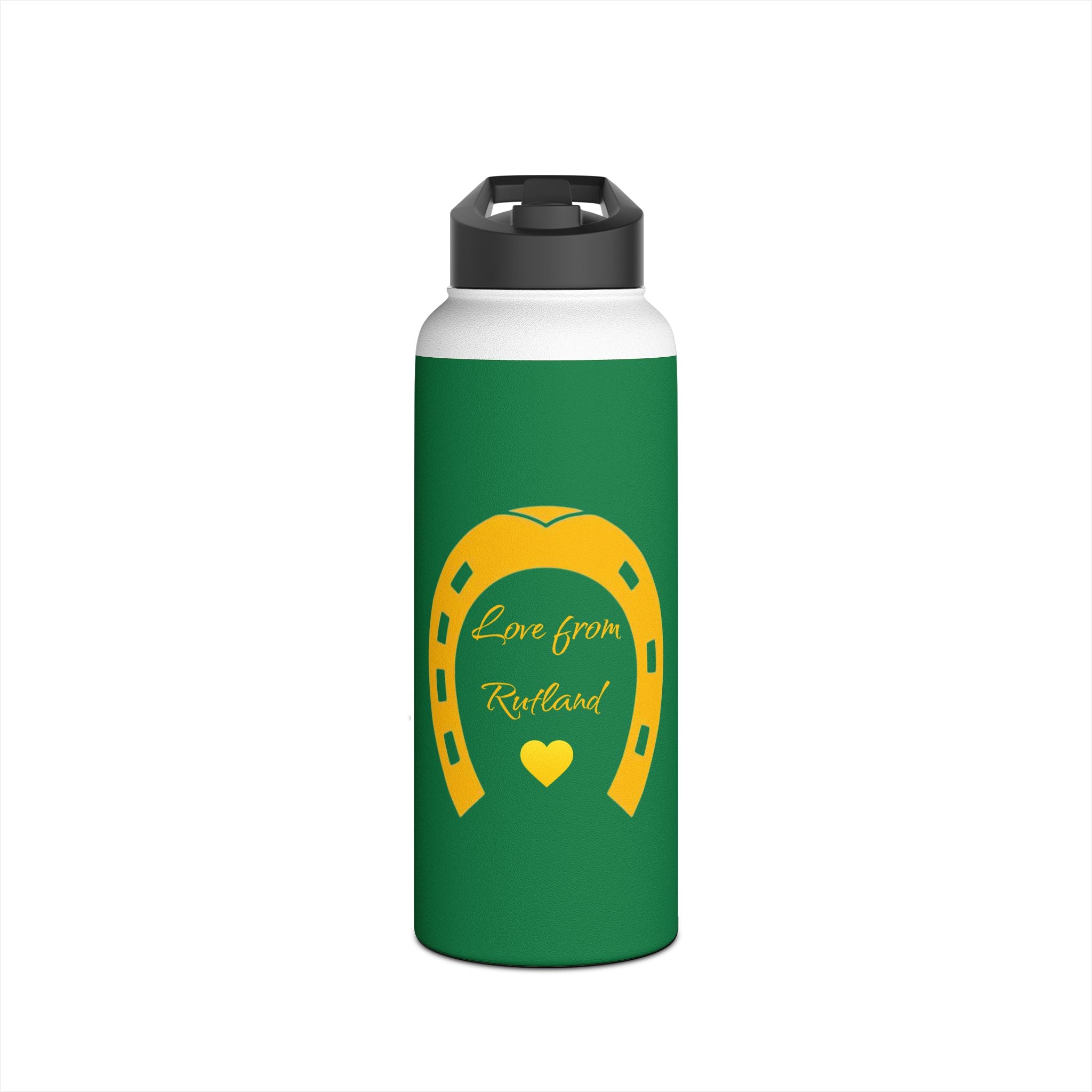 Heart & Horseshoe Stainless Steel Water Bottle, Standard Lid