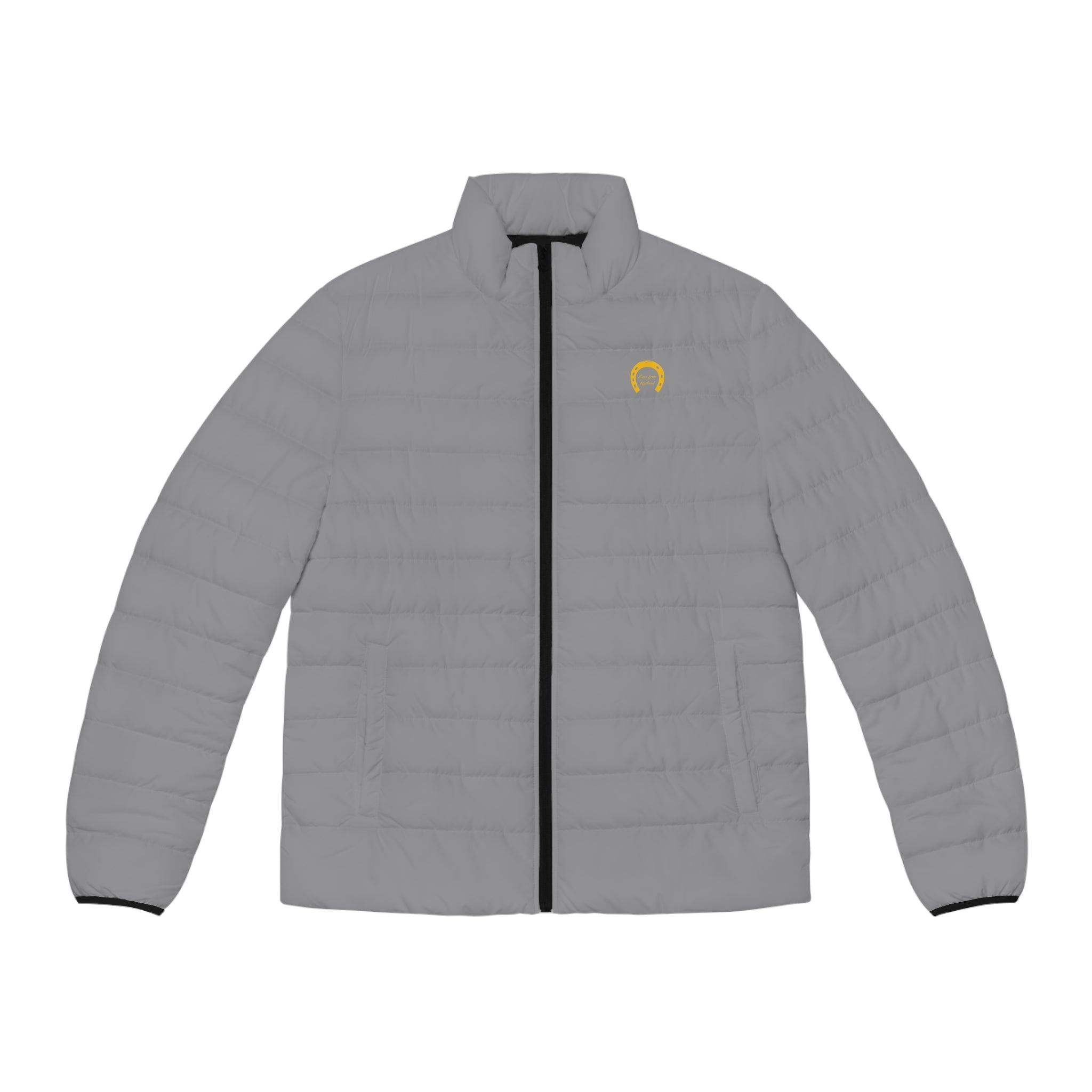 Classic Logo Grey Quilted Puffer Jacket — Men's Outerwear