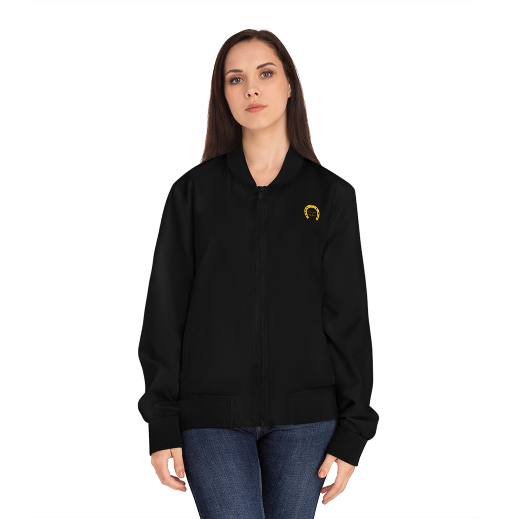 Classic Logo Women's Bomber Jacket - Black
