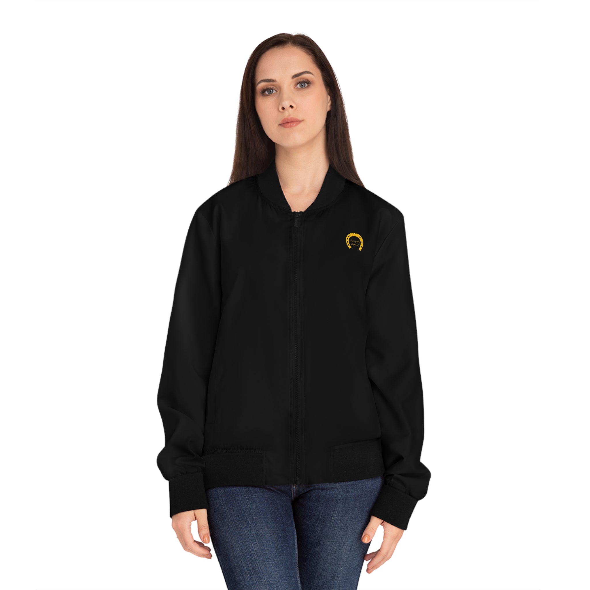 Classic Logo Women's Bomber Jacket - Black