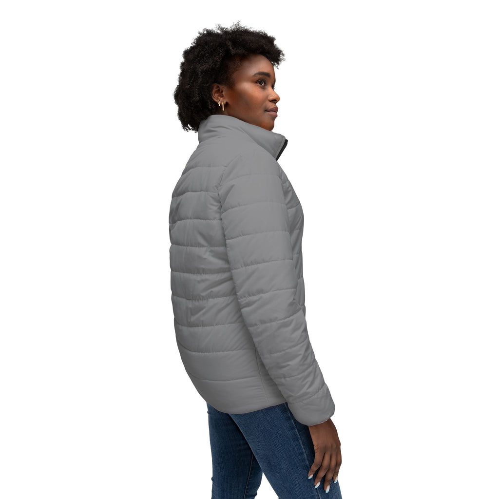 Classic Logo Love From Rutland Cozy Women's Puffer Jacket - Grey