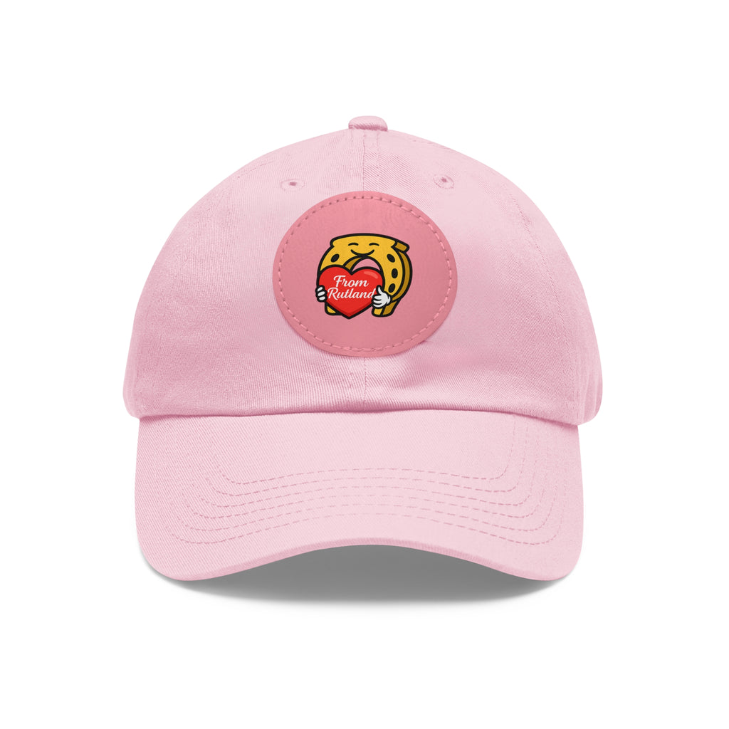 Dad Hat with Leather Patch (Round)