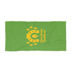 Classic Logo Green Beach Towel - 'Love from Rutland', Perfect for Summer Fun, Vacation Essentials, Pool Days, Coastal Decor, Gift Idea