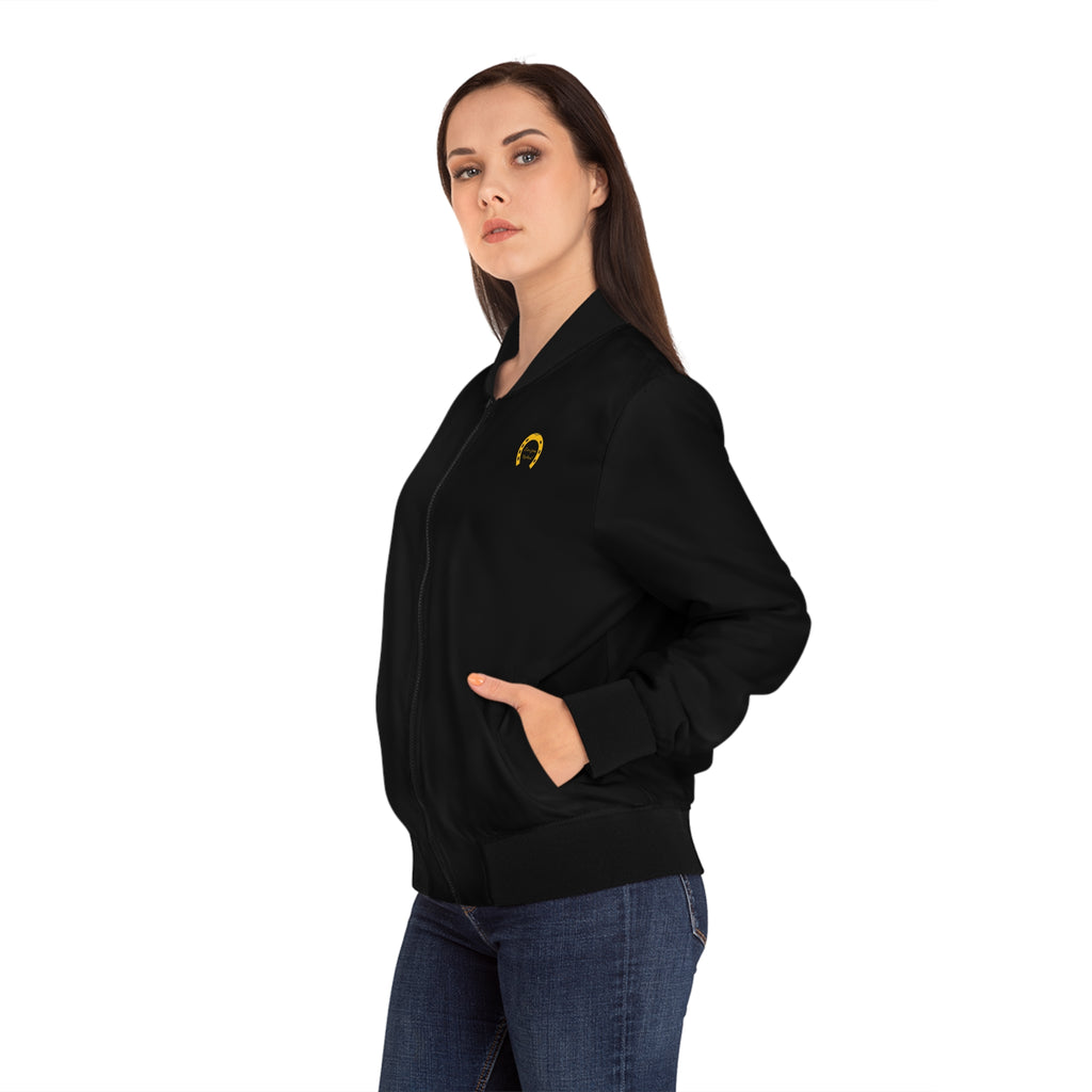 Classic Logo Women's Bomber Jacket - Black