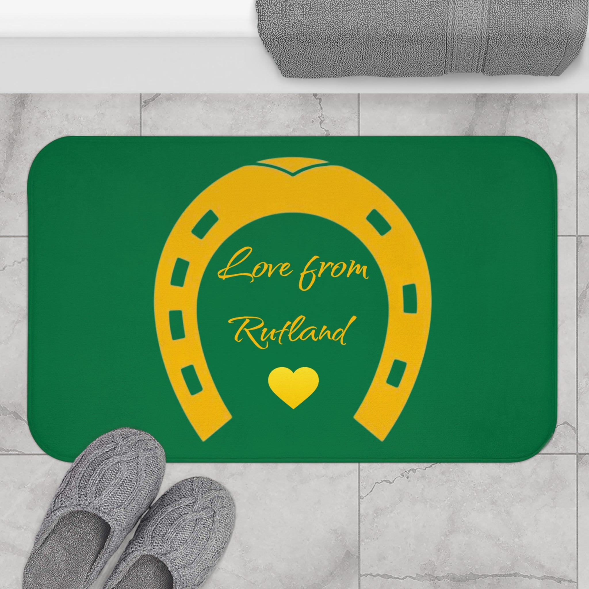 Heart & Horseshoe Bath Mat