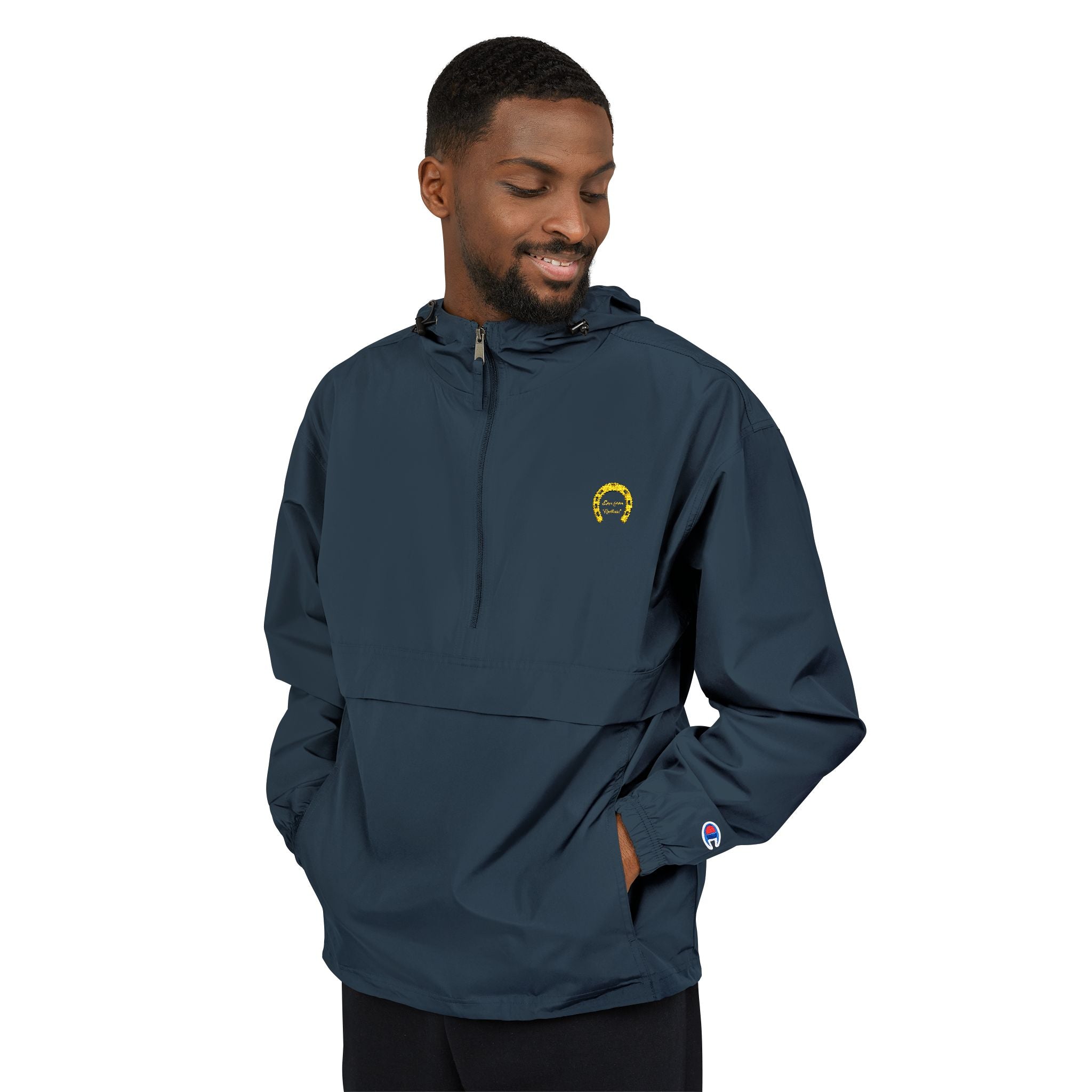 Classic Logo Champion Outdoor Anorak Jacket - Lightweight Rain Gear, Packable Windbreaker