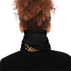 Classic Logo Cozy Winter Neck Gaiter with Drawstring - Black